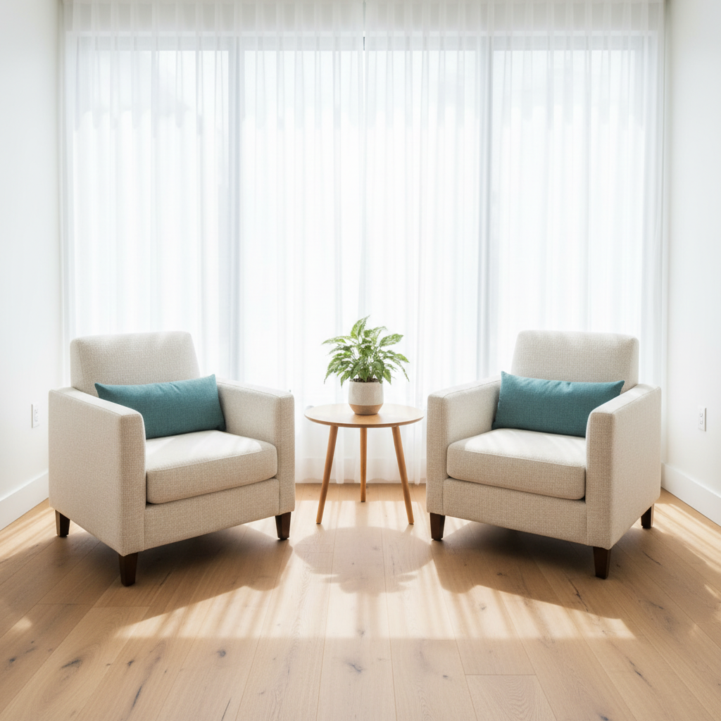 Bright welcoming consultation room for in-person appointments