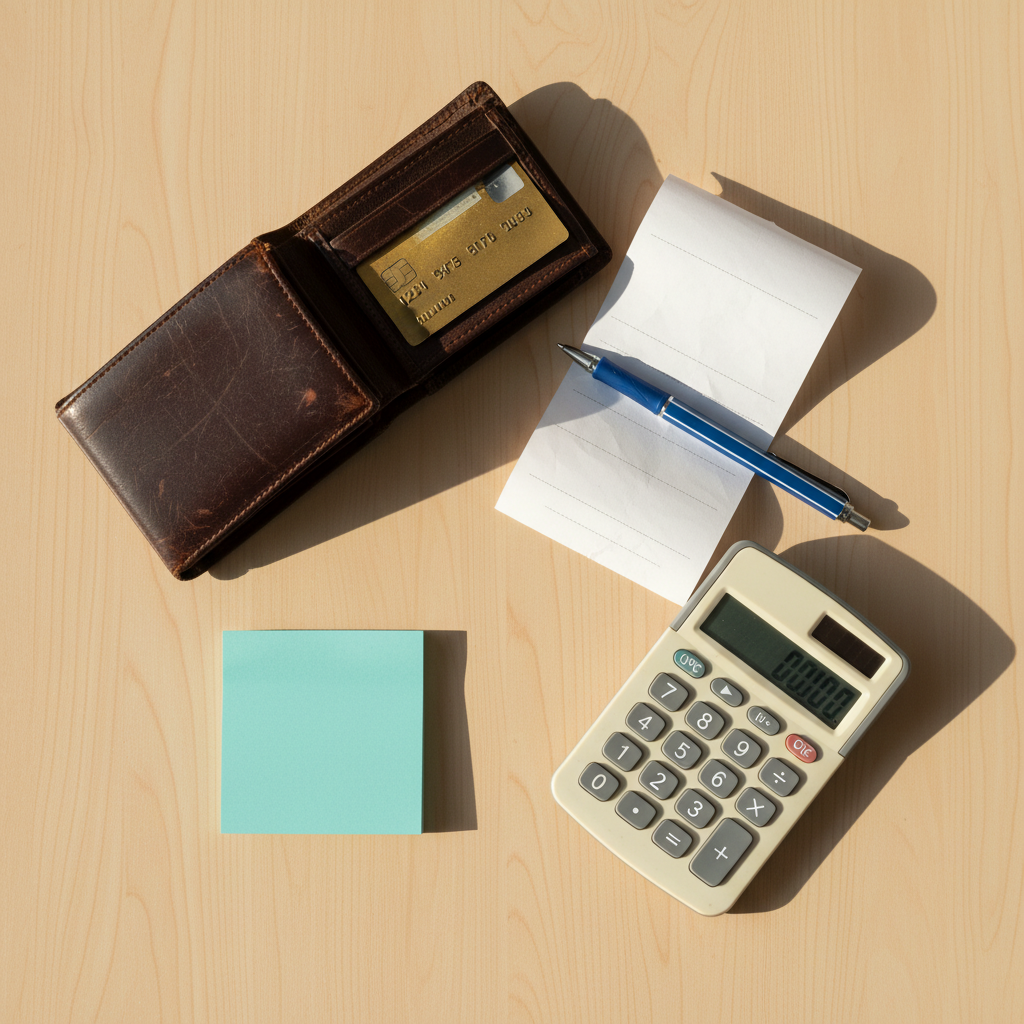 Credit card and receipt on marble surface representing payment