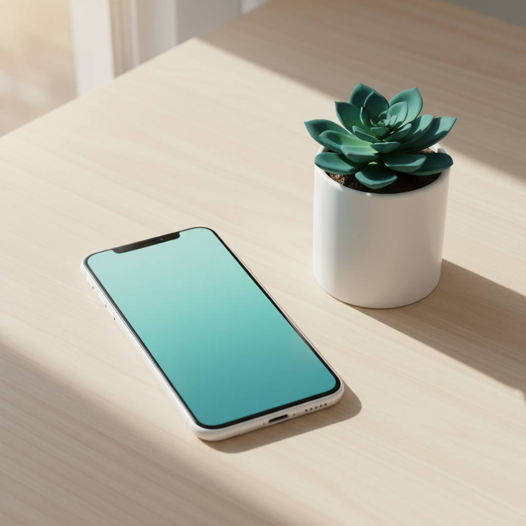 Smartphone on light desk representing phone consultation